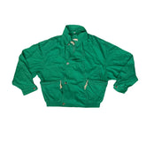 Vintage 80s Vibrant Green Lightweight Day Jacket with Pockets Size L